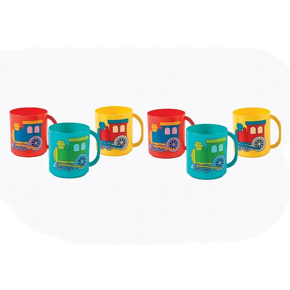 Fun Express 8 oz. Mega Bulk 48 Ct. Train Multicolor BPA-Free Plastic Mugs