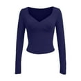 thumbnail image 5 of SNKSDGM Female T-Shirts Women Long Sleeve Tops Fall and Winter Long Sleeve Turtleneck Top with Double Seamless Support Built in Bra for A Comfortable and Fit M, 5 of 6