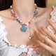 thumbnail image 3 of Collar de estrella de cuentas de colores con meteorito de caramelo, diseño de nicho femenino, accesorios de celebridades en línea, cadena de clavícula para chicas dulces, geniales y sexys, 3 of 4