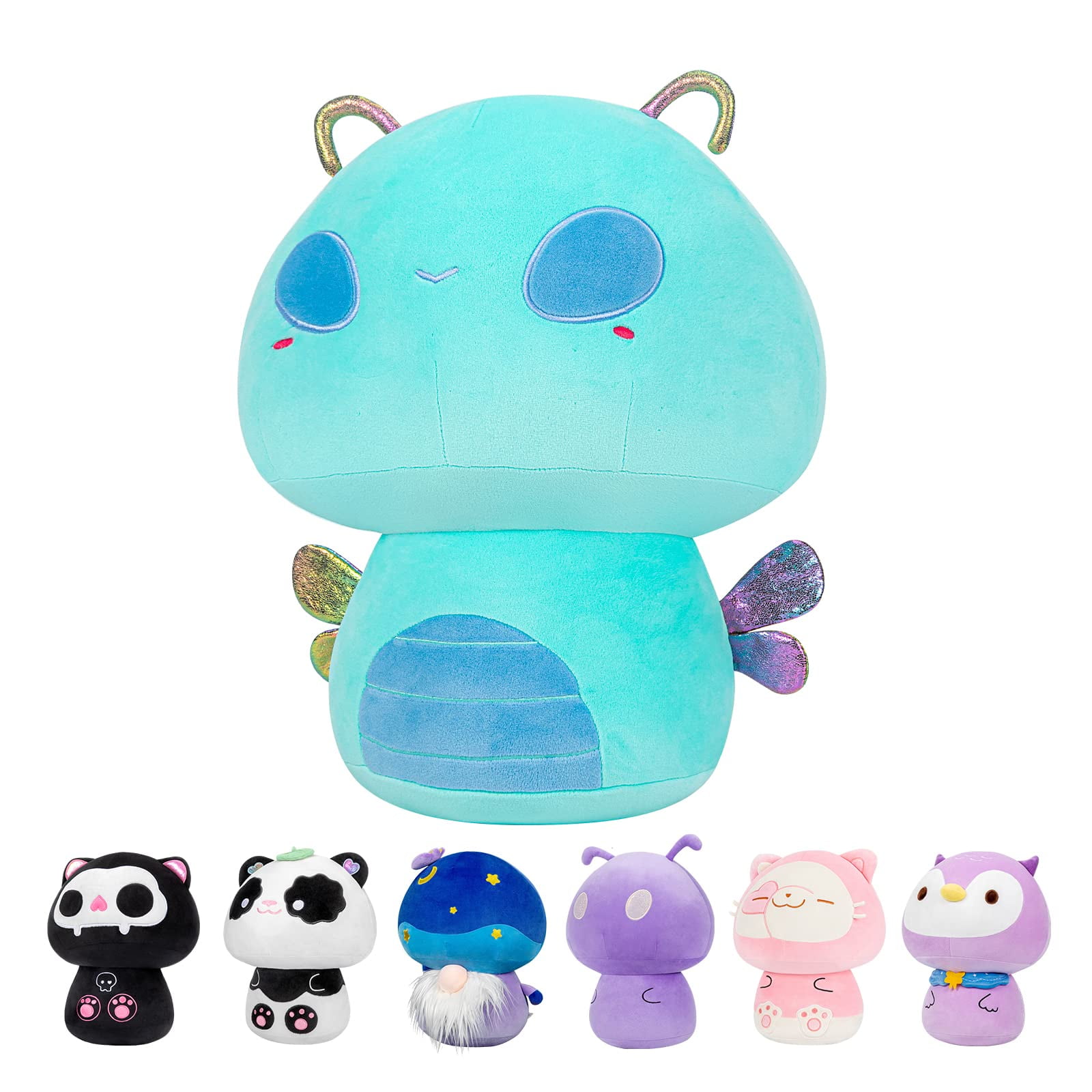 8\u201d Mushroom Plush, Lake Blue Dragonfly Plush Pillow Soft Plushies Squishy Pillow, Cute ...
