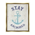 thumbnail image 4 of Stupell Industries Stay Anchored Rustic Nautical Beach Typography Graphic Art Metallic Gold Floating Framed Canvas Print Wall Art, Design by CAD Designs, 4 of 5