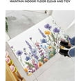thumbnail image 6 of Shag Bath Rugs Daisy Lavender Pastoral Floral Plush Soft Fluffy Doormat Floor Carpet,Non-Slip Living Room Bedroom Kitchen Entryway Door Mats Summer Botanical on White, 6 of 6