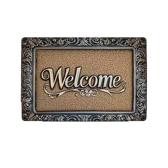 PEIBang Front Door Mat,Welcome Door Mats Outdoor Indoor,Stain Resistant Non-Slip Rubber Backing Low Profile Doormat for Entryway