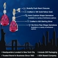 thumbnail image 2 of Gem Stone King 26.64 Cttw 925 Silver and 10K Yellow Gold Red Created Ruby and White Moissanite Earrings for Women | Gemstone July Birthstone | Pear Shape 18X13MM, 2 of 6