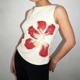 thumbnail image 4 of Tank Tops for Women Y2K Floral Graphic Tank Tops Sleeveless Crew Neck Tank Tops (White 6), 4 of 5