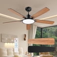 thumbnail image 1 of Ventilador de techo TALOYA 132 cm con luces LED y mando a distancia, color negro, 1 of 9