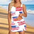 thumbnail image 2 of XUNKUSGA 250 Anniversary USA 3 Piece Swimsuits For Women Tank Top,Swim Skirt and High Waisted Bikini Bottom Tankini Swimsuits Sets 4Th Of July Outfits for Women,Gold,S, 2 of 5