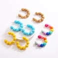 thumbnail image 3 of Pendientes de ratán Pendientes colgantes de aro con bola de rafia bohemia de verano para mujeres y niñas Pendientes llamativos de mimbre de paja ligeros Pendientes de playa bohemios Regalos de joyería, juego de 4 pares JM, 3 of 5