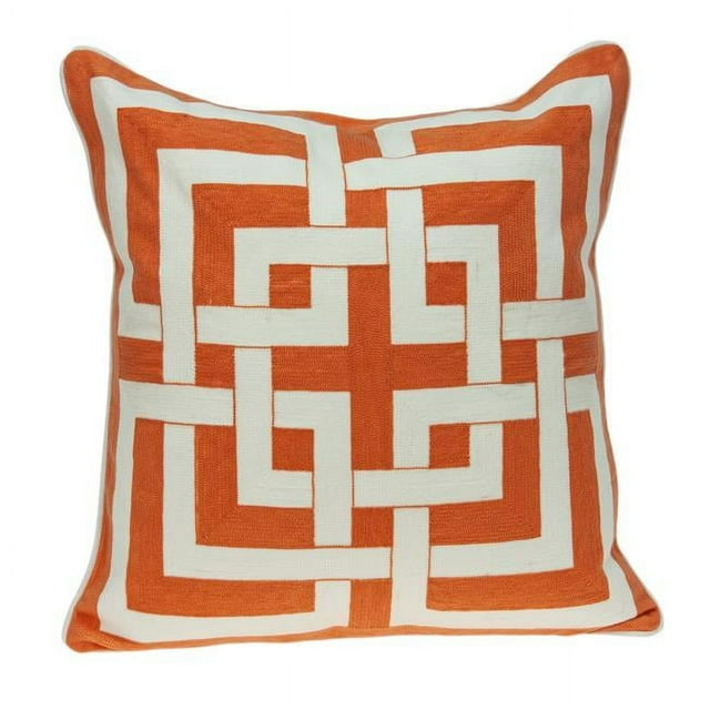 Parkland Collection PILA11027P Housse de Coussin de Transition Carrée Orange & Blanche avec Insert en Poly - 20 x 20 x 7 Po.