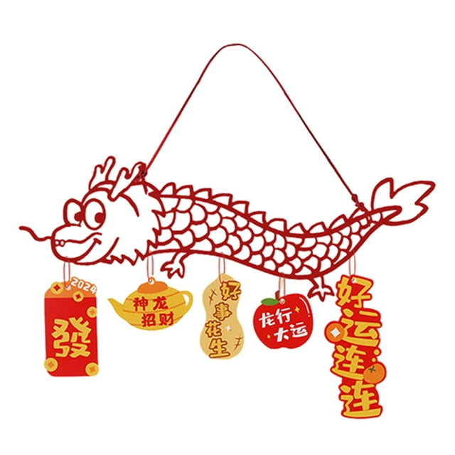 GUOOL Chinese Dragon Lunar Year Hanging Decor Spring Festival Ornament, Durable Spring A