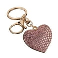 thumbnail image 2 of Heart Shaped Rhinestone Keychain Sparkling Red Crystal Love Charm Stainless Steel Gift for Her Him Best Friend Valentine’s Day Anniversary, Pink, 2 of 7