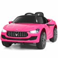 thumbnail image 2 of Patiojoy RC Remote Control Kids Ride-on Car  Maserati Licensed 12V w/ Led Lights MP3 Pink, 2 of 6