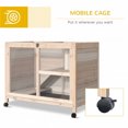 thumbnail image 3 of Rabbit Hutch with 2-floor，Rabbit House with Urine Baffle Leak proof Tray,Guinea Pigs Cage with Four Wheels for Indoor Outdoor,Natural, 3 of 5