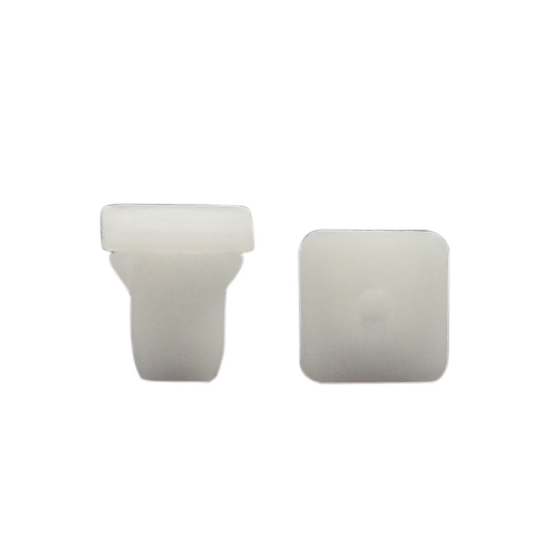 100 Pcs Square Plastic Rivets Retainer Clip White for Bumper Fender 14mm Hole