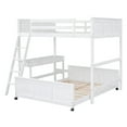 thumbnail image 6 of Bellemave Full Over Full Bunk Bed with Desk and Storage Drawers, Solid Wood L-Shaped Loft Bunk Bed Frame for Teens Adults(White), 6 of 9