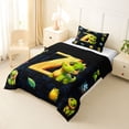 thumbnail image 2 of Erosebridal Kids Dinosaur Twin Comforter Sets for Boys Girls, Dino Letter Z Bedding Set, Black Reversible 2-Piece, 1 Comforter and 1 Pillowcase, 2 of 6