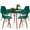 Dark Green/Walnut, variant on Best Choice Products 5-Piece Compact Mid-Century Modern Dining Set w/ 4 Chairs, Wooden Legs - White/Walnut