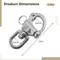 thumbnail image 4 of 4 Pcs 316 Stainless Steel Swivel Eye Snap Shackle, 2.8 in / 70 mm Quick Release Circle Rotating Spring Shackle, 992 lbs / 450 kg Capacity, Marine Hardware Rigging, 4 of 5