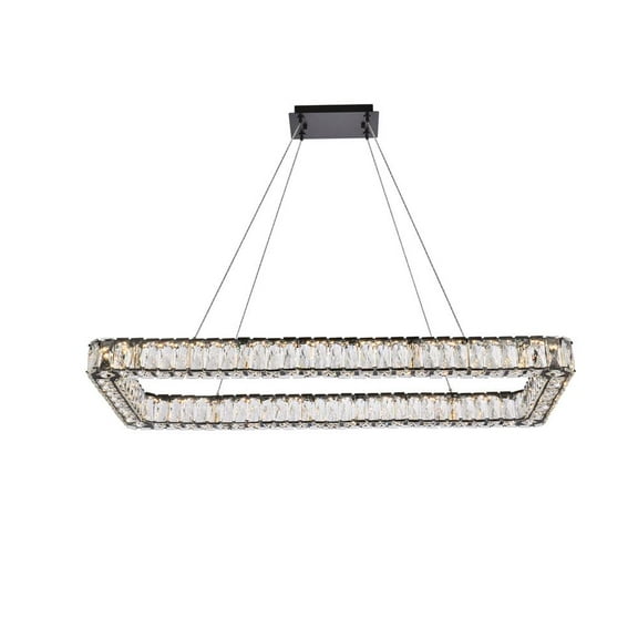 Monroe 42 inch LED single rectangle pendant in black
