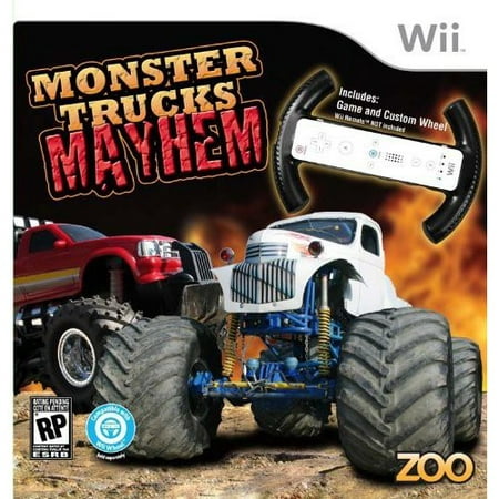 Monster Truck Mayhem Game for Nintendo Wii with Wheel (Best Wii Games For Kids 2019)