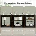 thumbnail image 4 of 70" Fireplace TV Stand with Fireplace Insert and Remote Control, Entertainment Center with Built-in Storage and Adjustable Shelf, Media Console Table Cabinet for Max 70" TV, Living Room, Black, 4 of 8