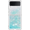 thumbnail image 6 of Glitter Liquid Case for Samsung Galaxy Z Flip 3 for Girls Women, Bling Quicksand Clear Soft TPU Cover Shiny Sparkle Luxury Floating Protective Case for Samsung Galaxy Z Flip3 RLS Silver Blue, 6 of 12