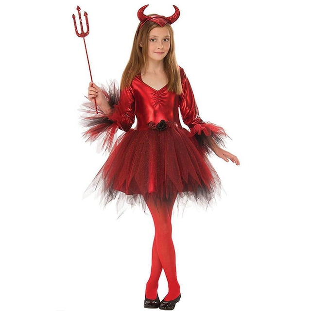 Traje de fiesta de Halloween para niños de 3 a 14 años, disfraz de Cosplay del diablo malvado de Satán