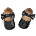 thumbnail image 2 of MHZLDYZ Baby Shoe Socks Toddler Kids Baby Girls Patent Leather Cute Bow Firstwalk Hook&Loop Casual Shoes Shoe Socks Baby Shoes for Toddler Boys Toddler Shoes Boys(Black,3), 2 of 6