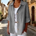 thumbnail image 2 of Women Short Sleeve Tops Comfortable Fashion 3/4 Sleeve Sweatshirt Summer Blouses for Women Gray 4XL, 2 of 8