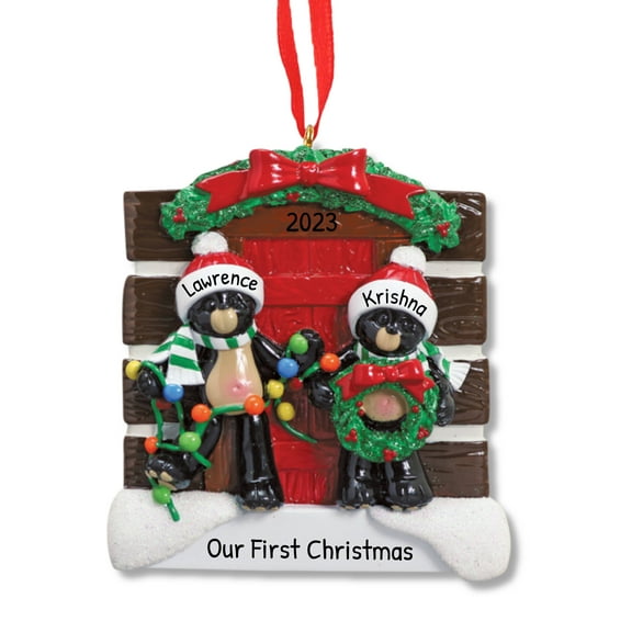 Ornaments by Elves Personalized Grizzly Bear Couple Christmas Ornament 2024