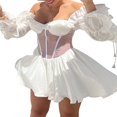 thumbnail image 3 of Elegant Off-shoulder Dress with Ruffled Bandage for Women, 3 of 5