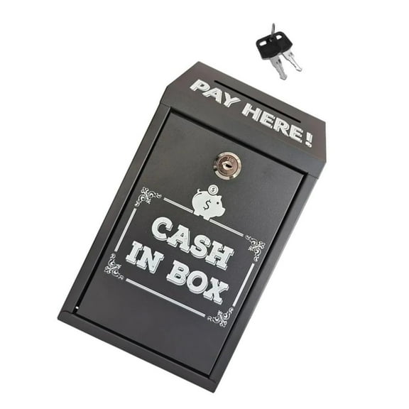 WE-POLUJ Cash Deposit Box Key Locks Security Portable for Home Office Storage