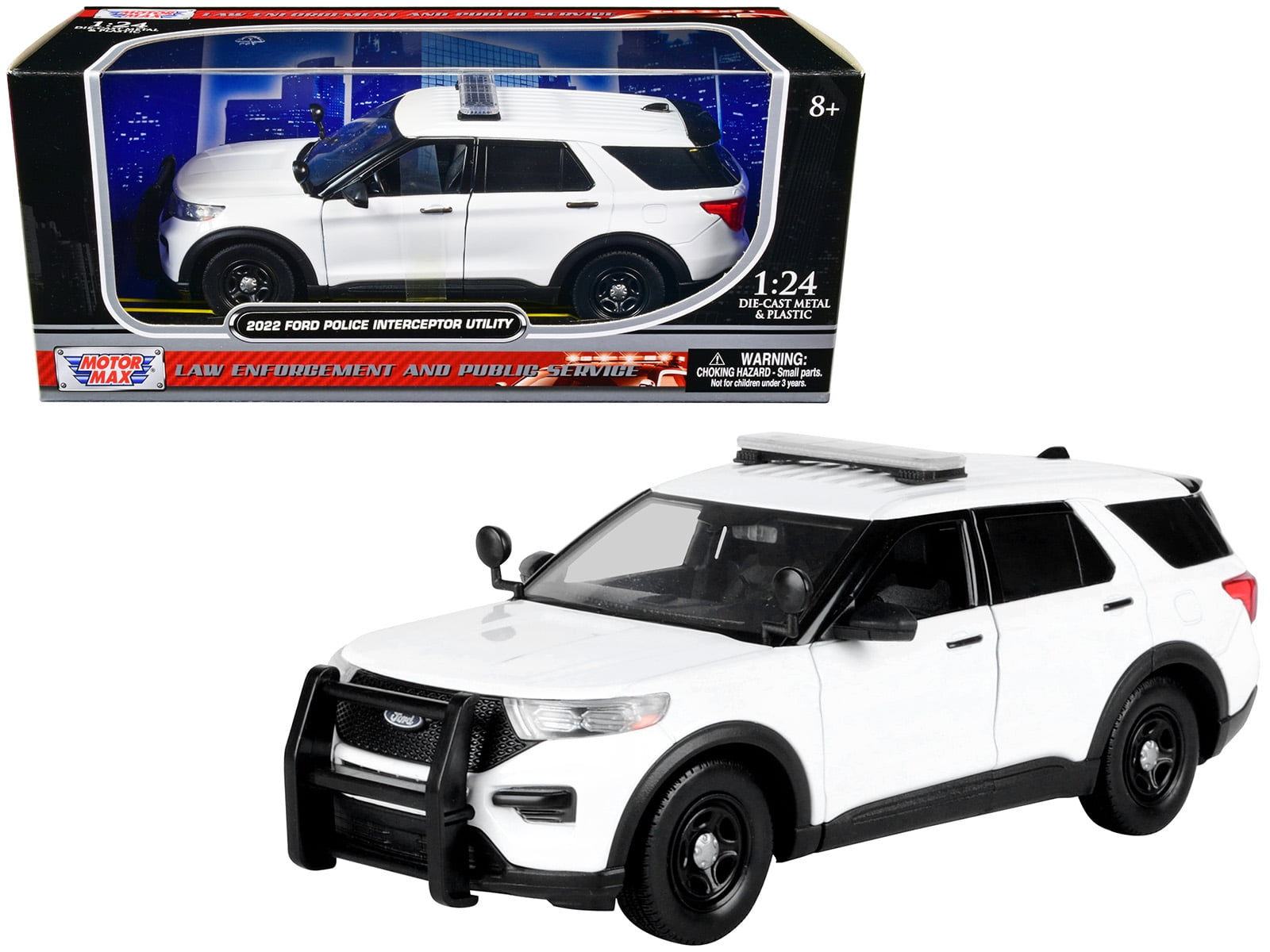 2022 Ford Police Interceptor Utility Unmarked White 1/24 Diecast Model ...