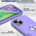 thumbnail image 3 of Phone Case for iPhone 13 and iPhone 14, Non-Slip Shockproof 10 Ft Military Dropproof Phone Case with 2 Tempered Glass Screen Protectors, 6.1 Inch (Light Purple), 3 of 14