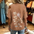 thumbnail image 3 of Guluxicc Women's Cold Shoulder Shirts Short Sleeve V Neck Graphic Tops for Summer Casual Outfits, 3 of 5