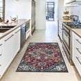 thumbnail image 5 of Ottomanson Non-Slip Area Rug for Living Room 3'3" x 5' Durable Low Profile Carpet, Red/Blue Oriental, 5 of 8