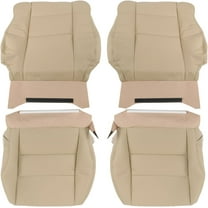 LABLT 4PCS Tan Perforated Artificial Leather Seat Cover Front Driver and Passenger Side Bottom and Top Lean Back Seat Cover Replacement for 2007-2012 Acura RDX