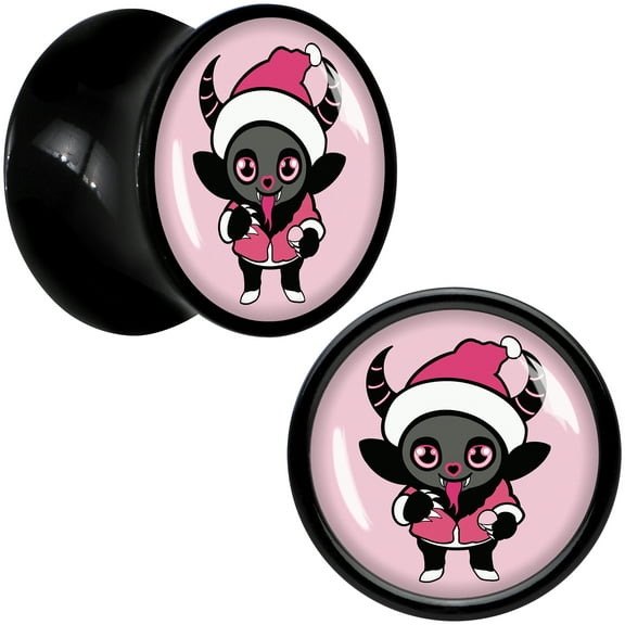 Body Candy 00 Gauge Krampus Cutie Christmas Holiday Acrylic Saddle Plug Set