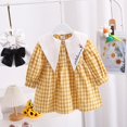 thumbnail image 1 of Vestidos para niñas bebés Solapa de encaje A cuadros Primavera Otoño Ropa informal para niños Vestido de princesa de manga larga Traje de fiesta de cumpleaños 80 (12-18M) Gao Jinjia LED, 1 of 2