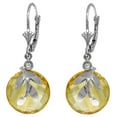 thumbnail image 2 of Galaxy Gold 14k Solid Gold Leverback Earrings with Citrines and bezel set Diamonds, 2 of 2