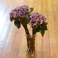 thumbnail image 2 of 11 Stems Rose Silk Flower Wedding Bridal Bouquet Dusty Lavender, 2 of 4