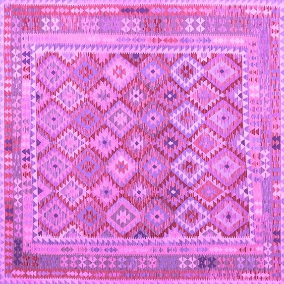 Ahgly Company Indoor Square Oriental Purple Traditional Area Rugs, 5' Square