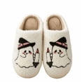 thumbnail image 3 of Cute Ghost Slippers For Women Halloween House Shoes Soft Fuzzy Indoor Sliders Warm Winter Holiday Bedroom Footwear Gift, 3 of 8