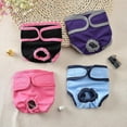 thumbnail image 1 of Pañales reutilizables para perros, pantalones fisiológicos sanitarios de algodón para mascotas, pañales para perros, color rosa, negro, azul, morado, 4 unidades, 1 of 5