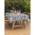 thumbnail image 2 of Outdoor Tablecloth with Umbrella Hole and Zipper, Light Blue Floral Rectangle Table Cloth 52x70 Inch Waterproof Tablecloth, Rustic Vintage Flowers Botanical Spring Picnic Table Cover for Patio, 2 of 7