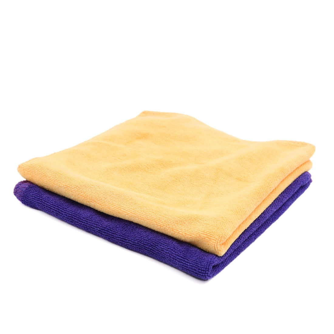 2 Pcs Water Absorbent Microfiber Fabric Car Clean Cloth Towel No-scratched for Auto Door Glass Purple Yellow