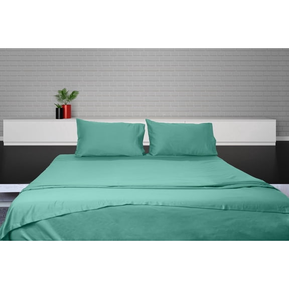 Egyptian Cotton Sheet Set | Sheet Set Twin Size | 4 Piece Sheet Set | Bed Sheet Set | Wrinkle & Fade Resistant | Aqua Blue Sheet Set | 600 TC 19 Inch Dp Comfy Bedding Set !!
