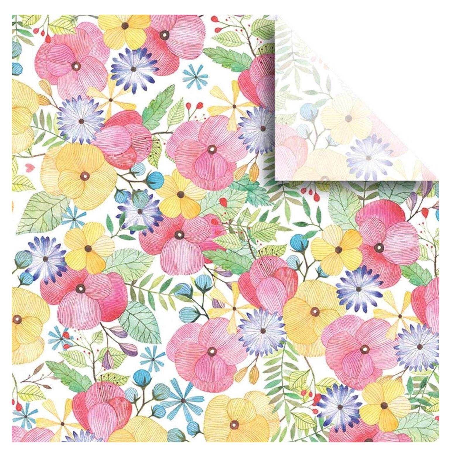 24 Sheet-Count Premium Printed Tissue Paper Available in 3 Different Assortments, Fanciful Florals