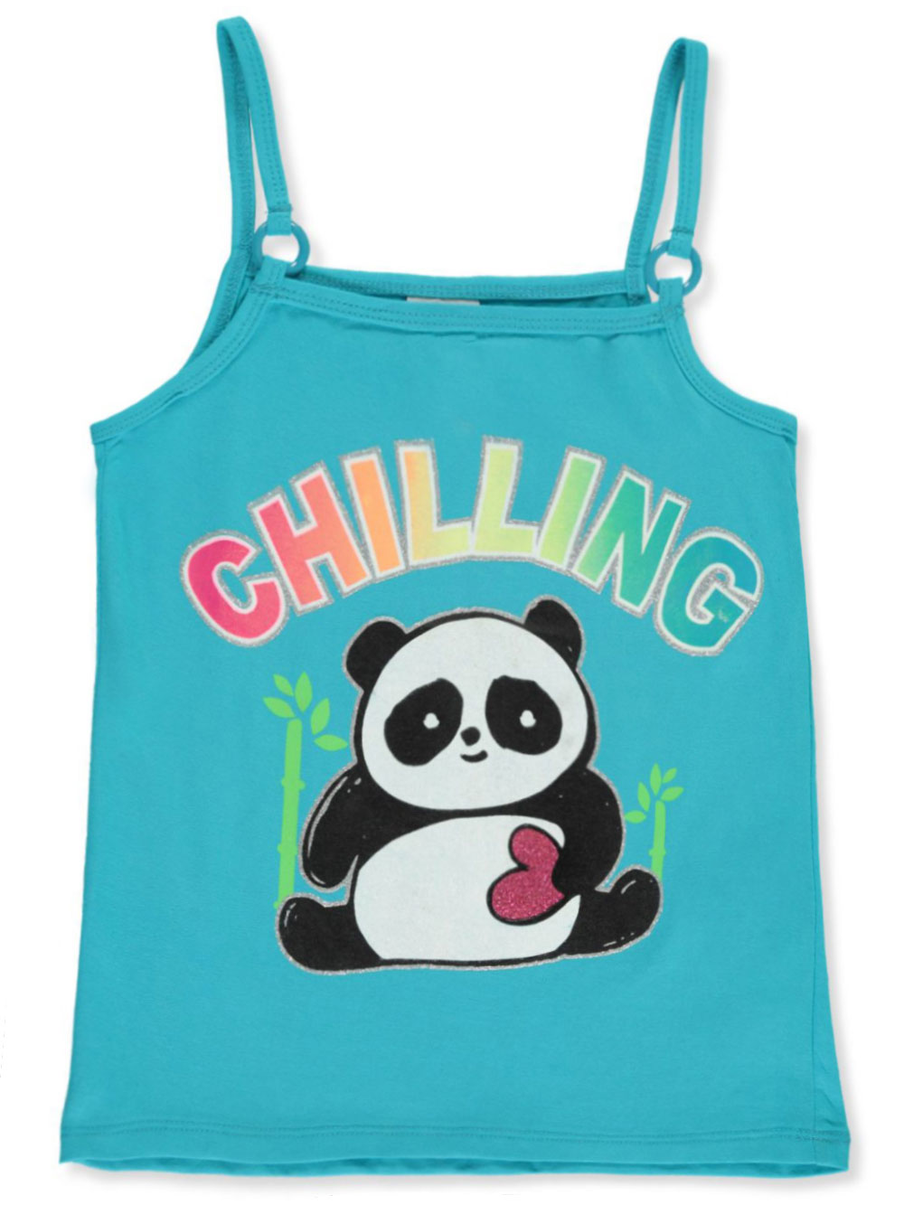 Real Love Girls Chilling Glitter Panda Tank Top