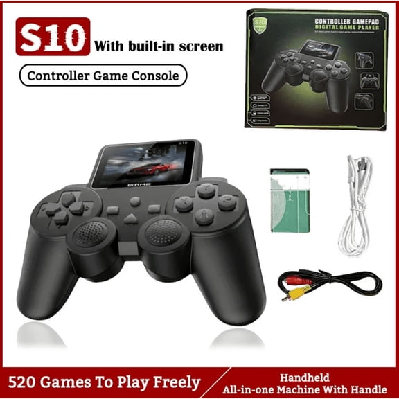 S10 Mini Remote Control Handles Handheld Console 520 Games AV Output Video Two Player Controller Kids Gift 8-Bit